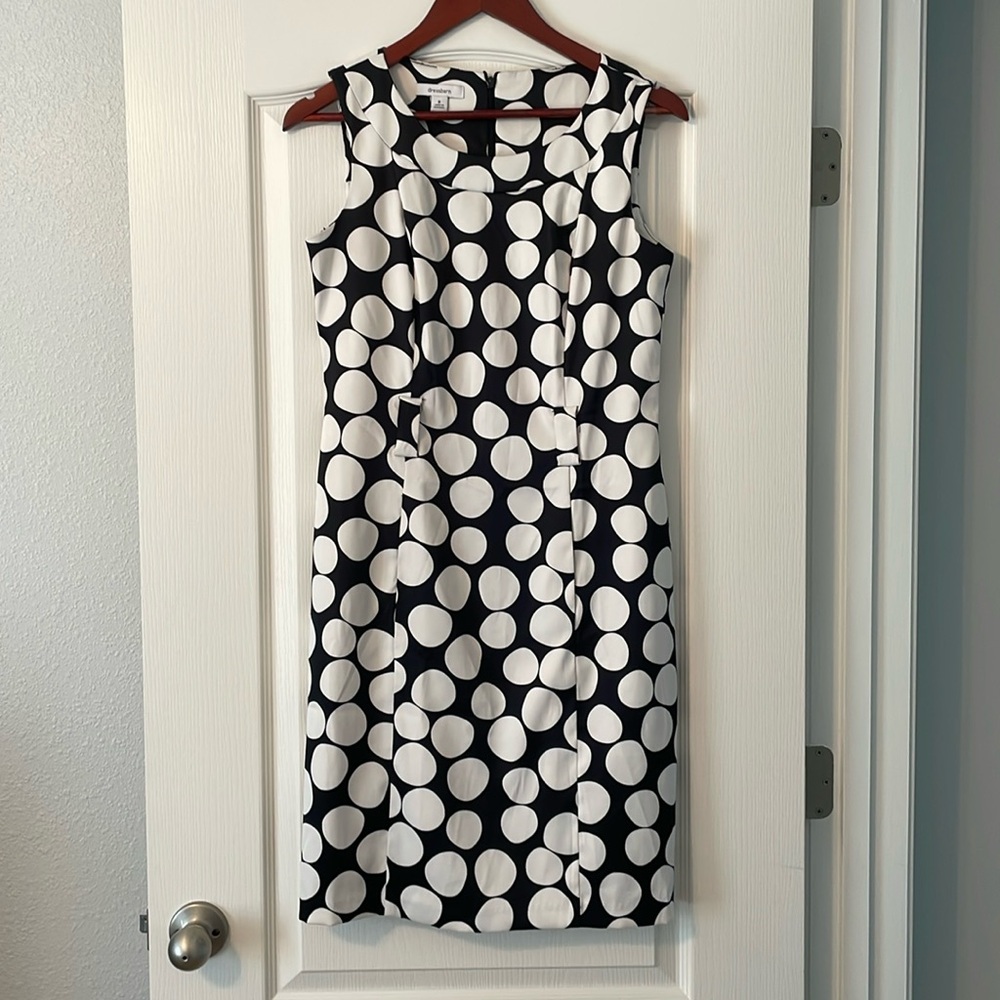 Wonderful black & white polka dot sleeveless dress